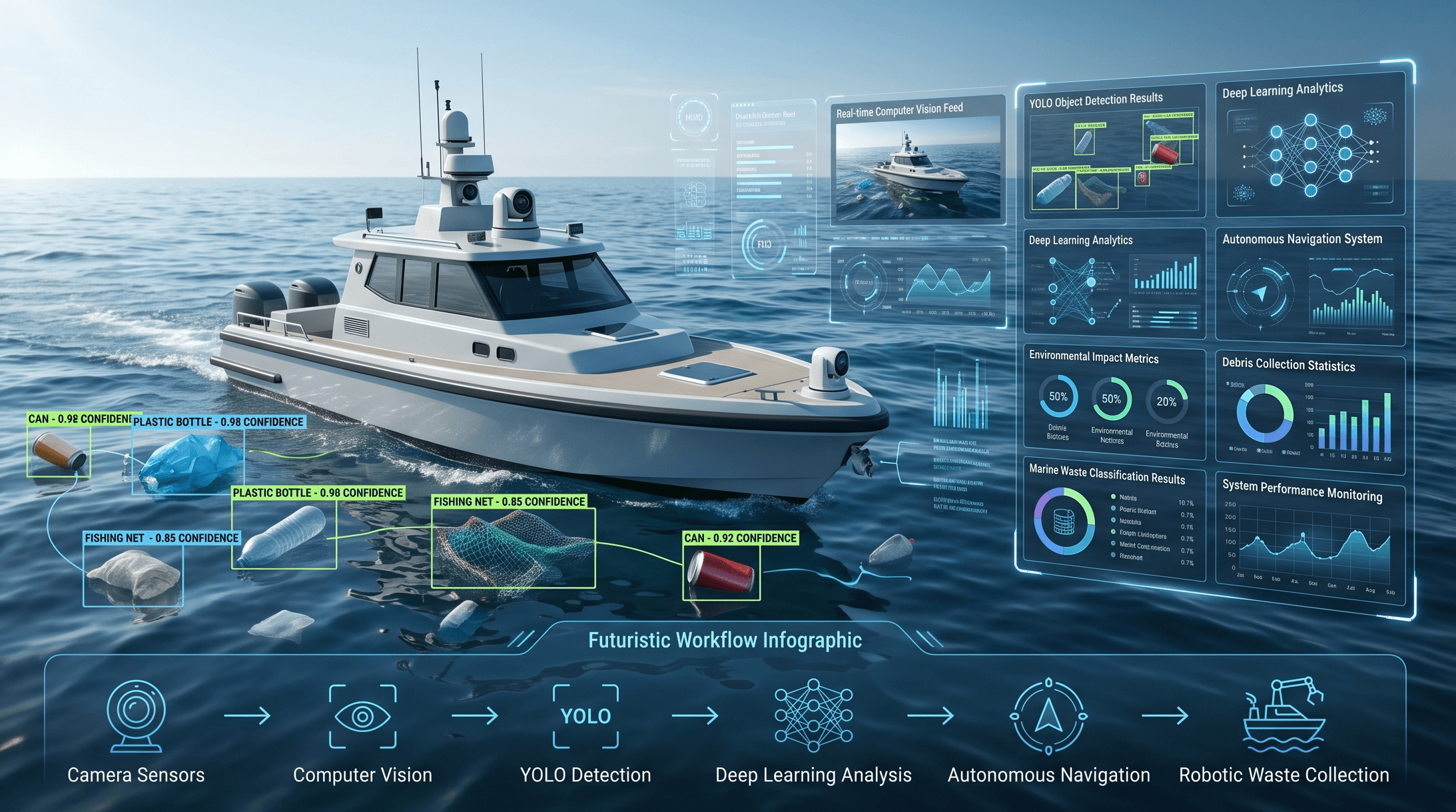 Smart AI-Based Boat for Marine Debris Collection